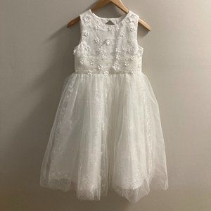 A-line Scoop Tea-Length Lace/Tulle Flower Girl Dress